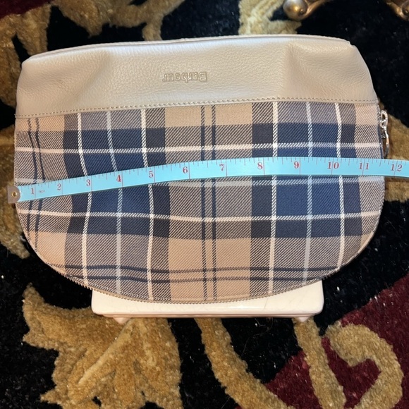 BARBOUR Women’s 2 piece TARTAN Makeup Bags TEMPEST TRENCH TARTAN Blue Tan - Picture 10 of 16